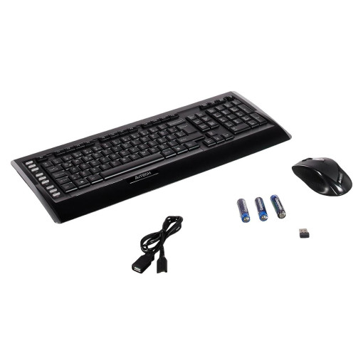 A4 Tech 9300F Kablosuz Q Trk V-Track Mouse Siyah Multimedya Klavye - Mouse Set A4 Tech 9300F Kablosuz Q Trk V-Track Mouse Siyah Multimedya Klavye - Mouse Set