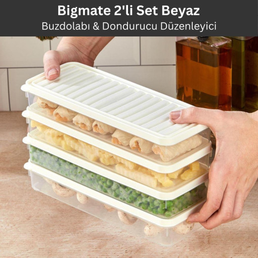 bigmate 2'li Şeffaf Saklama Kabı 2x1 Lt BGMT1115 Mikrodalga Buzdolabı ve Dondurucu Uyumlu Düzenleyici bigmate 2'li Şeffaf Saklama Kabı 2x1 Lt BGMT1115 Mikrodalga Buzdolabı ve Dondurucu Uyumlu Düzenleyici