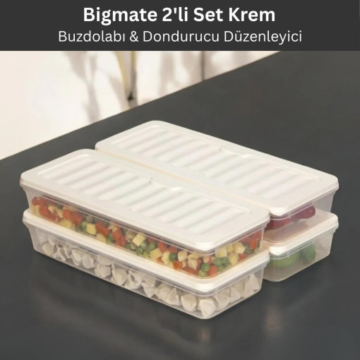 bigmate 2'li Şeffaf Saklama Kabı 2x1 Lt BGMT1115 Mikrodalga Buzdolabı ve Dondurucu Uyumlu Düzenleyici bigmate 2'li Şeffaf Saklama Kabı 2x1 Lt BGMT1115 Mikrodalga Buzdolabı ve Dondurucu Uyumlu Düzenleyici
