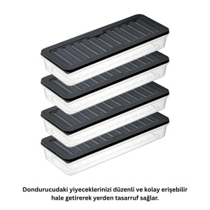 bigmate 4'lü Şeffaf Saklama Kabı 4x1 Lt BGMT1515 Mikrodalga Buzdolabı ve Dondurucu Uyumlu Düzenleyici