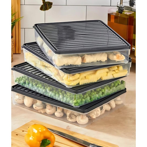 bigmate 4'lü Şeffaf Saklama Kabı 4x2,5 Lt BGMT2525 Mikrodalga Buzdolabı ve Dondurucu Uyumlu Düzenleyici bigmate 4'lü Şeffaf Saklama Kabı 4x2,5 Lt BGMT2525 Mikrodalga Buzdolabı ve Dondurucu Uyumlu Düzenleyici