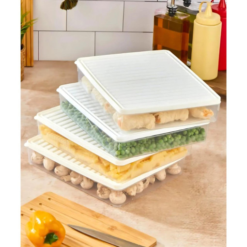 bigmate 4'lü Şeffaf Saklama Kabı 4x2,5 Lt BGMT2525 Mikrodalga Buzdolabı ve Dondurucu Uyumlu Düzenleyici bigmate 4'lü Şeffaf Saklama Kabı 4x2,5 Lt BGMT2525 Mikrodalga Buzdolabı ve Dondurucu Uyumlu Düzenleyici