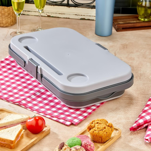 bigmate Portatif Katlanır Piknik Seti 25Lt Silikon Sepetli Masalı Piknik Sepeti
