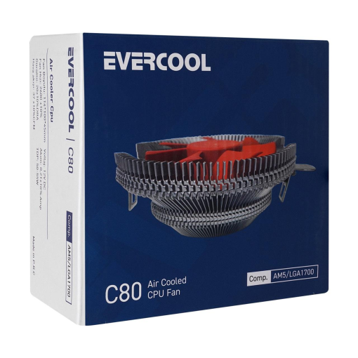 Evercool C80 37CFM 2600RPM 8cm Fan AM5/LGA1700 Uyumlu Hava Soğutmalı Cpu Fan Evercool C80 37CFM 2600RPM 8cm Fan AM5/LGA1700 Uyumlu Hava Soğutmalı Cpu Fan