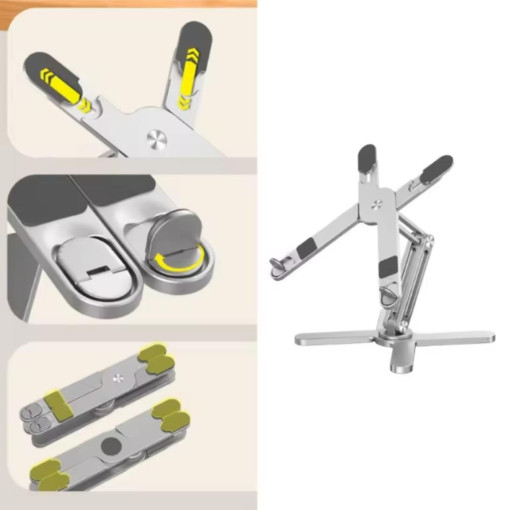 Venture VNT-8001 Ayarlanabilir Katlanabilir 15.6" Alüminyum 360° Döner Başlıklı, Yükseklik ve Eğim Ayarlı, Kaymaz Yüzeyli Notebook Stant Kılıflı Venture VNT-8001 Ayarlanabilir Katlanabilir 15.6" Alüminyum 360° Döner Başlıklı, Yükseklik ve Eğim Ayarlı, Kaymaz Yüzeyli Notebook Stant Kılıflı