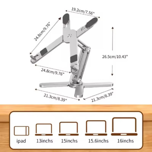 Venture VNT-8001 Ayarlanabilir Katlanabilir 15.6" Alüminyum 360° Döner Başlıklı, Yükseklik ve Eğim Ayarlı, Kaymaz Yüzeyli Notebook Stant Kılıflı Venture VNT-8001 Ayarlanabilir Katlanabilir 15.6" Alüminyum 360° Döner Başlıklı, Yükseklik ve Eğim Ayarlı, Kaymaz Yüzeyli Notebook Stant Kılıflı